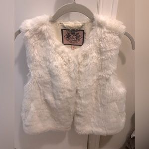 Juicy Couture white faux fur vest